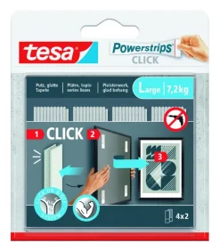tesa Powerstrips zelfklevende strip Click Combo 4x2 stuks draagkracht 7.2KG