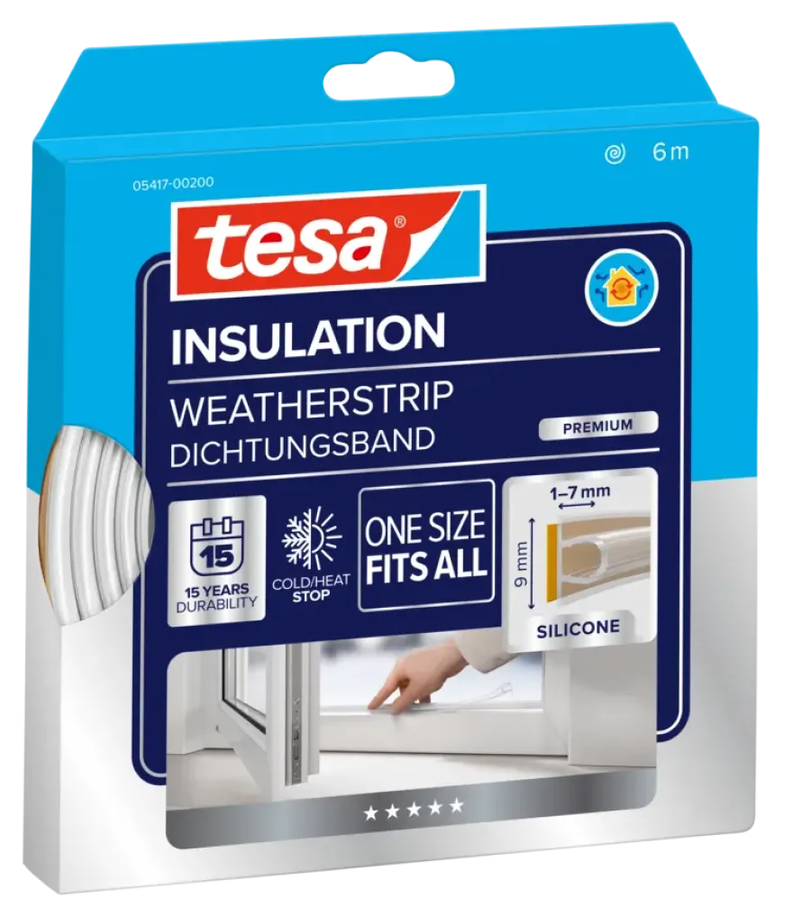 Tesa Premium Tochtband O-profiel zelfklevend transparant 6m