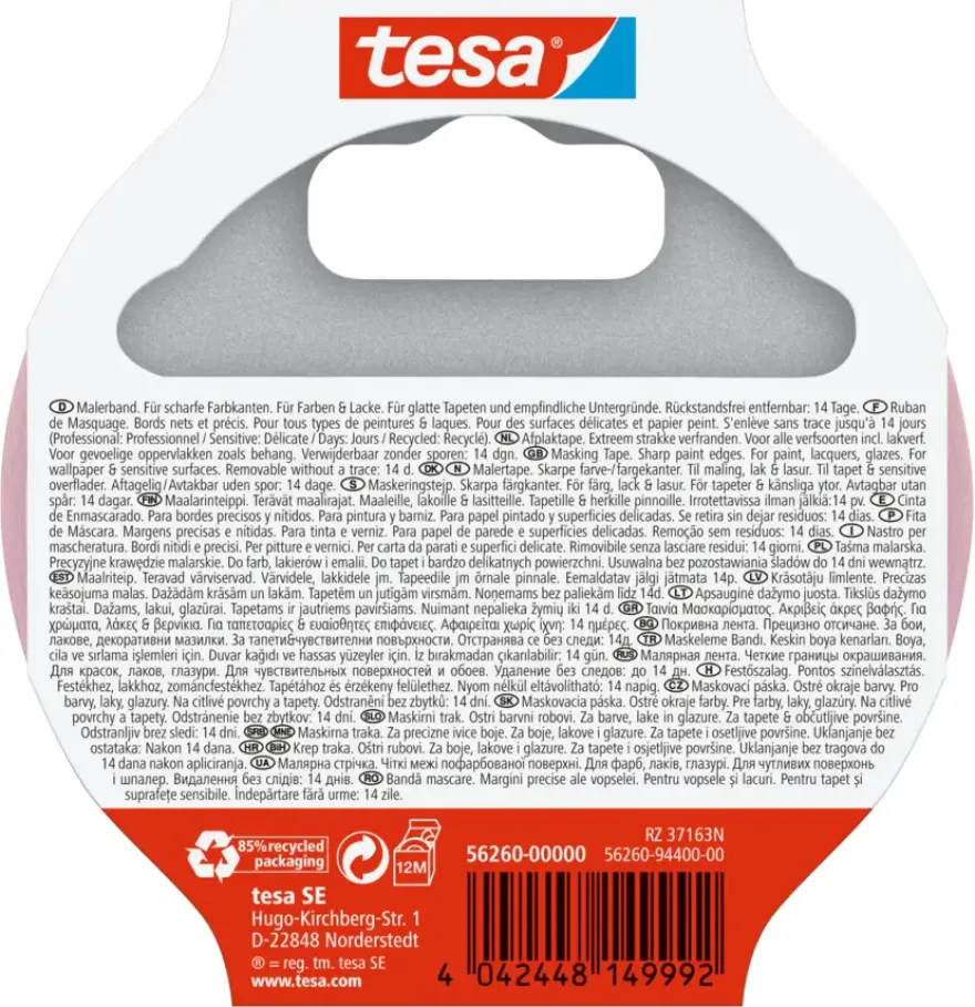 Tesa Professional Sensitive schilderstape roze 25 mm x 25 m