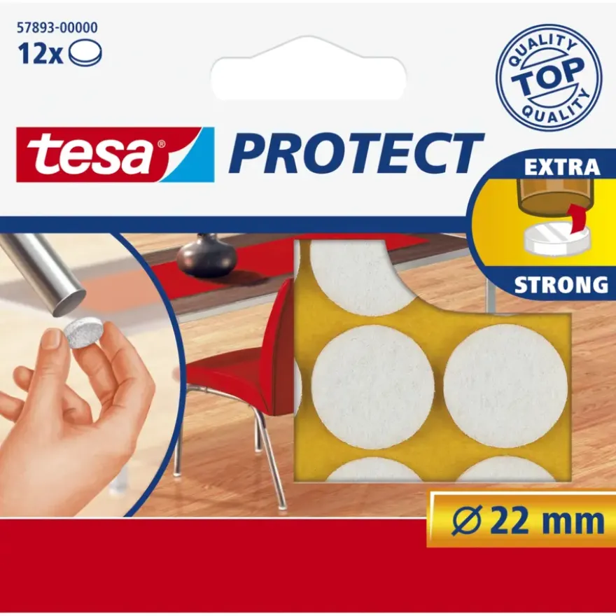 Tesa Protect vilt 22mm wit 12 stuks