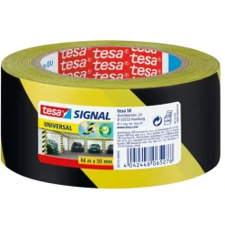 Tesa Signal waarschuwingstape geel met zwart 66 m x 50 mm