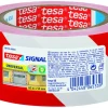 Tesa Signal waarschuwingstape rood met wit 66 m x 50 mm