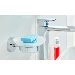 Tesa Smooz zeephouder gesatineerd glas chroom