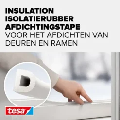 Tesa Tochtband D-profiel zelfklevend wit 6m