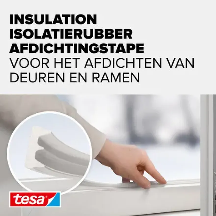 Tesa Tochtband E-profiel zelfklevend wit 25m