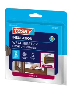 Tesa Tochtband E-profiel zelfklevend bruin 6m