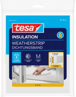 Tesa Tochtband I-profiel zelfklevend wit 9mm x 10m
