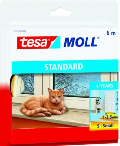 Tesa Tochtband I-profiel zelfklevend wit 6m