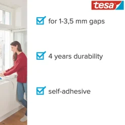 Tesa Tochtband I-profiel zelfklevend wit 6m