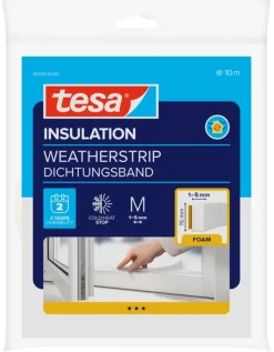 Tesa Tochtband I-profiel zelfklevend wit 15mm x 10m