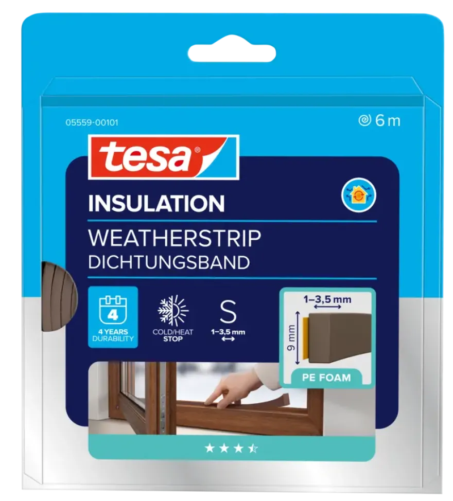 Tesa Tochtband I-profiel zelfklevend bruin 6m