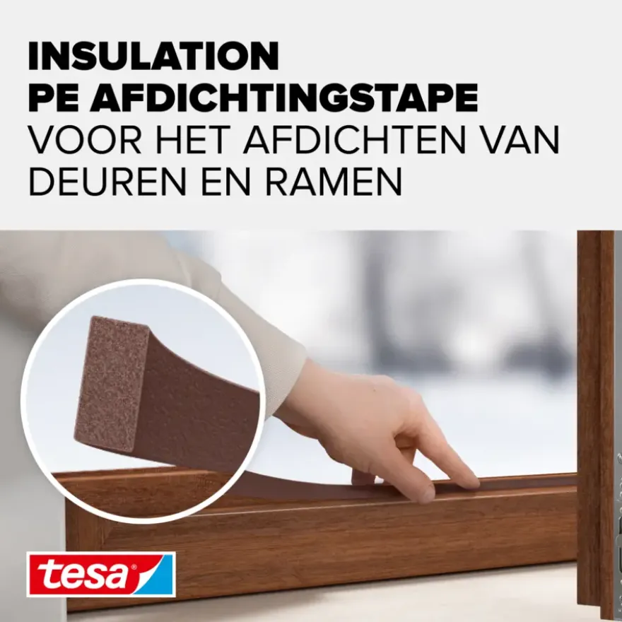 Tesa Tochtband I-profiel zelfklevend bruin 6m