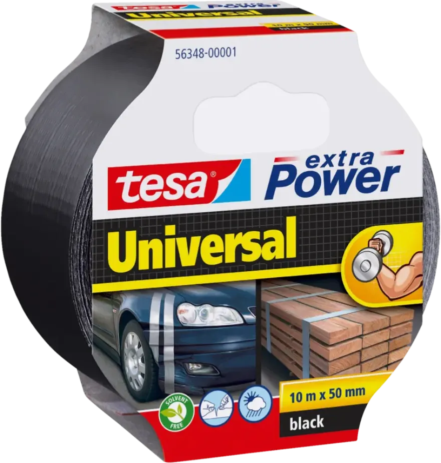 Tesa Universal Extra Power reparatietape zwart 50 mm x 10 m