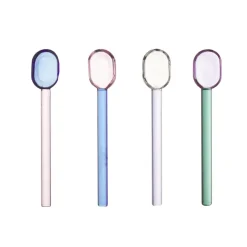 Theelepel glas set van 4 Set met kleurencombinatie