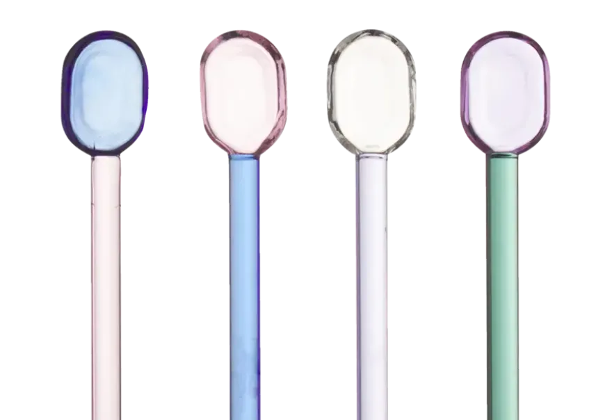Theelepel glas set van 4 Set met kleurencombinatie