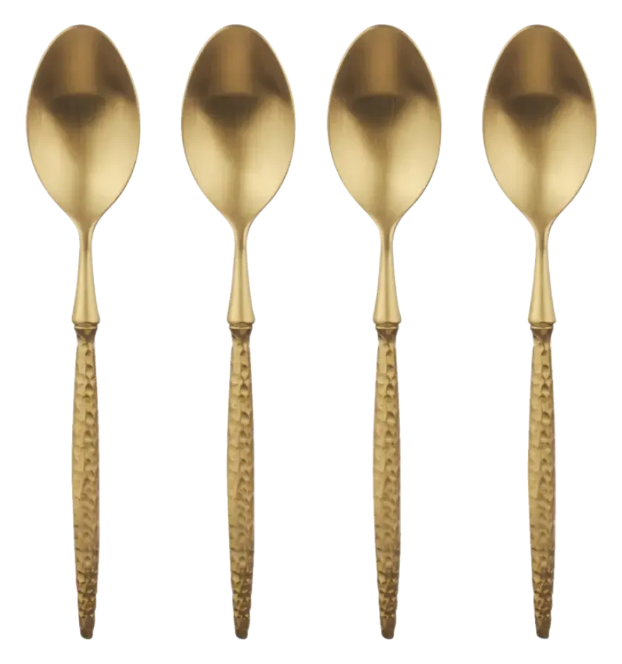Theelepel set van 4 lichtgoud