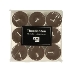 Theelichten bordeaux 18 stuks