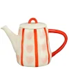Theepot hart roze rood - l22,5xb12xh16cm
