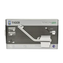 Tiger Boston Comfort en Safety toiletrolhouder met steun links chroom