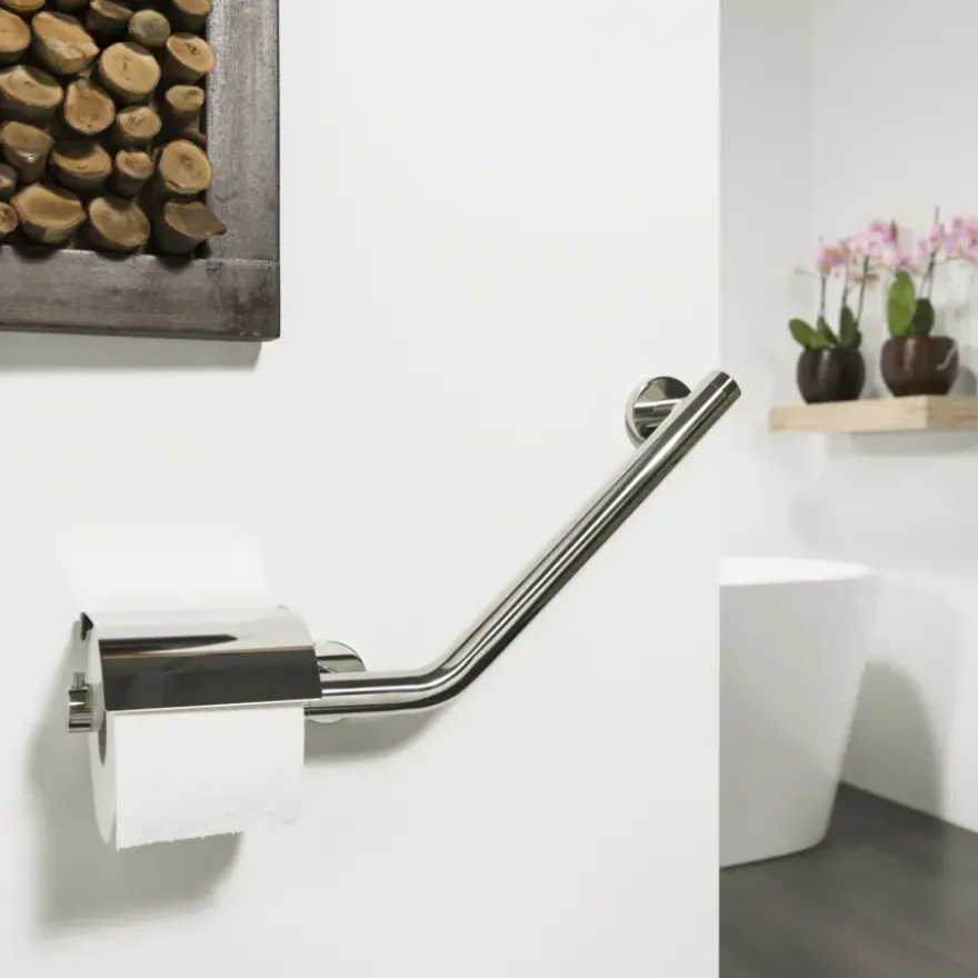 Tiger Boston Comfort en Safety toiletrolhouder met steun rechts chroom
