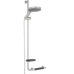 Tiger Boston comfort & safety doucheglijstang met greep links geborsteld RVS