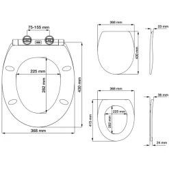 Tiger Boston wc bril wit/RVS met softclose en quick release