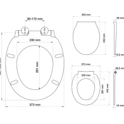 Tiger Burton wc bril verkort met softclose en quick release