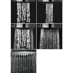Tiger douchekop Splash Eco Malaga handdouche waterbesparend 5 standen ø 8 cm chroom