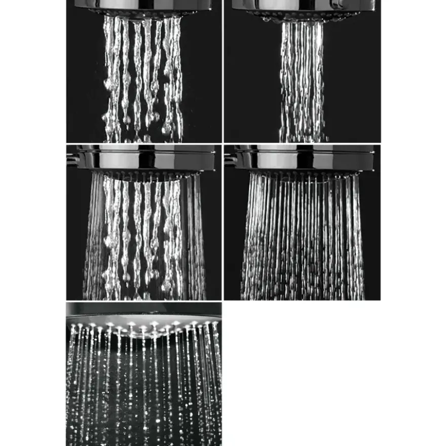Tiger douchekop Splash Eco Malaga handdouche waterbesparend 5 standen ø 8 cm chroom