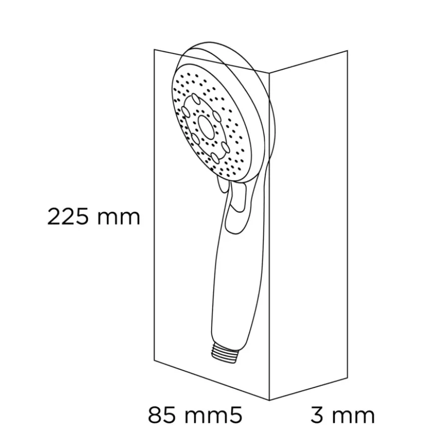 Tiger douchekop Splash Eco Malaga handdouche waterbesparend 5 standen ø 8 cm chroom
