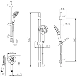 Tiger doucheset Akcent 3 standen chroom
