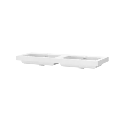 Tiger dubbele opbouw wastafel T-line Quadro mat wit polybeton 120 cm