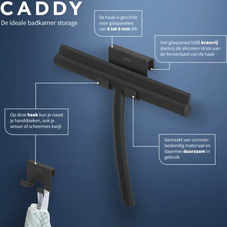 Tiger Handdoekhaak Caddy Zwart