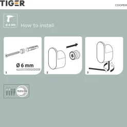 Tiger handdoekhaak Carv klein (2 stuks) Zwart