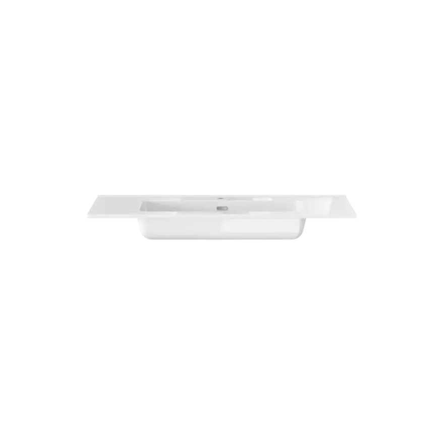 Tiger inbouw wastafel T-line Quadro glanzend wit keramiek 101 cm