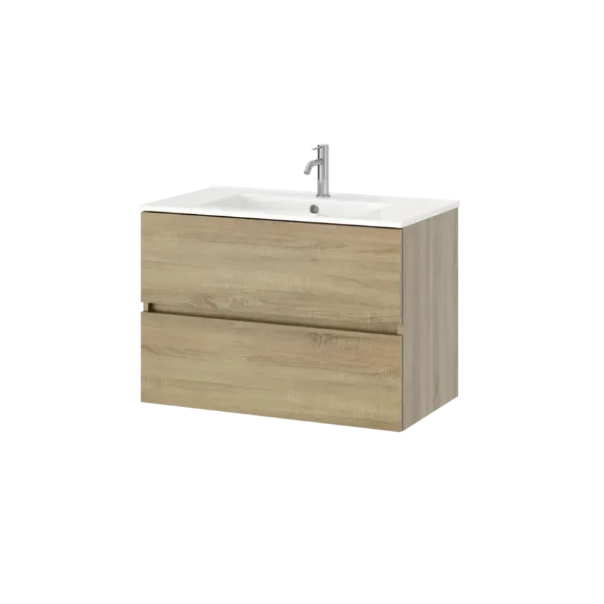 Tiger inbouw wastafel T-line Quadro glanzend wit keramiek 101 cm