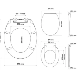 Tiger Mason wc bril zwart met softclose en quick release