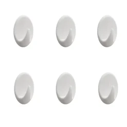 Tiger ophang haak Baseline Oval small wit ABS set van 6