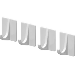Tiger ophang haak Baseline Rectangle medium wit ABS set van 4