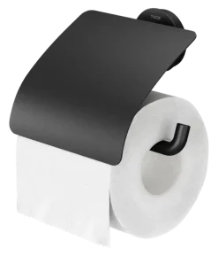 Tiger Orion Toiletrolhouder met klep - Zwart