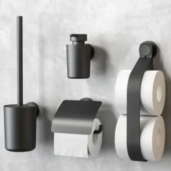 Tiger Orion Toiletrolhouder met klep - Zwart