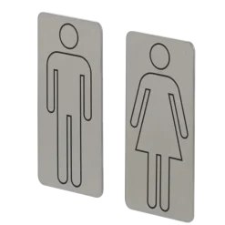 Tiger toilet bordjes man vrouw geborsteld RVS zelfklevend