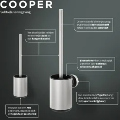Tiger toiletborstel Cooper met houder RVS geborsteld / Zwart