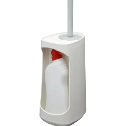 Tiger Toiletborstelhouder TESS met opbergfunctie vrijstaand en Swoop borstel flexibel wit/lichtgrijs