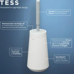 Tiger Toiletborstelhouder TESS met Swoop borstel flexibel wit/ lichtgrijs