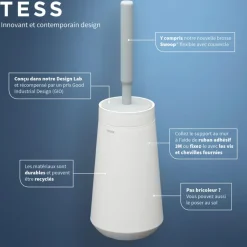 Tiger Toiletborstelhouder TESS met Swoop borstel flexibel wit/ lichtgrijs