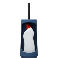 Tiger Toiletborstelhouder TESS met opbergfunctie vrijstaand en Swoop borstel flexibel blauw/zwart