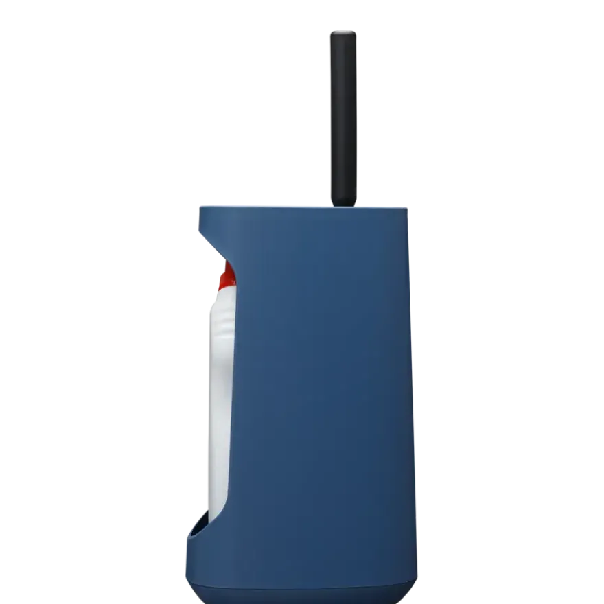 Tiger Toiletborstelhouder TESS met opbergfunctie vrijstaand en Swoop borstel flexibel blauw/zwart