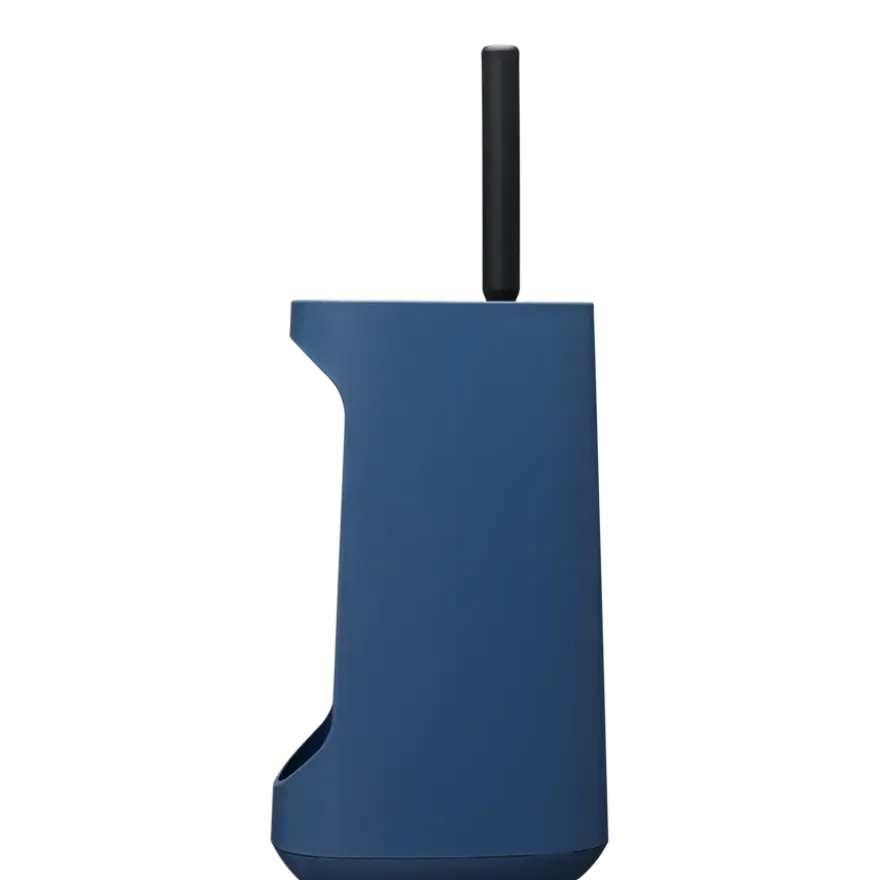 Tiger Toiletborstelhouder TESS met opbergfunctie vrijstaand en Swoop borstel flexibel blauw/zwart