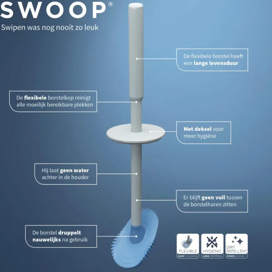Tiger Toiletborstel Swoop flexibel lichtgrijs